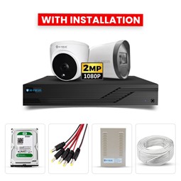 Picture of Hi-Focus 2 CCTV Cameras Combo (1 Indoor & 1 Outdoor CCTV Camera) + 4CH DVR + HDD + Accessories + Power Supply + 45m Cable